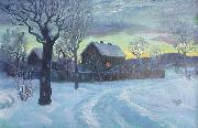 Otto Hennig Kald vinteraften oil painting artist
